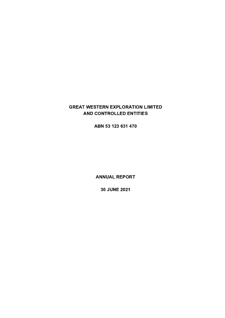 Great Western Exploration Limited（GTE）2021财年年度报告（英文版）