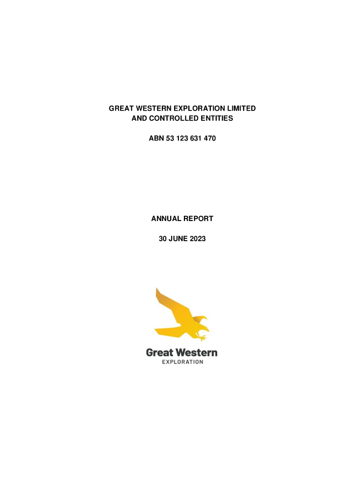 Great Western Exploration Limited（GTE）2023财年年度报告（英文版）