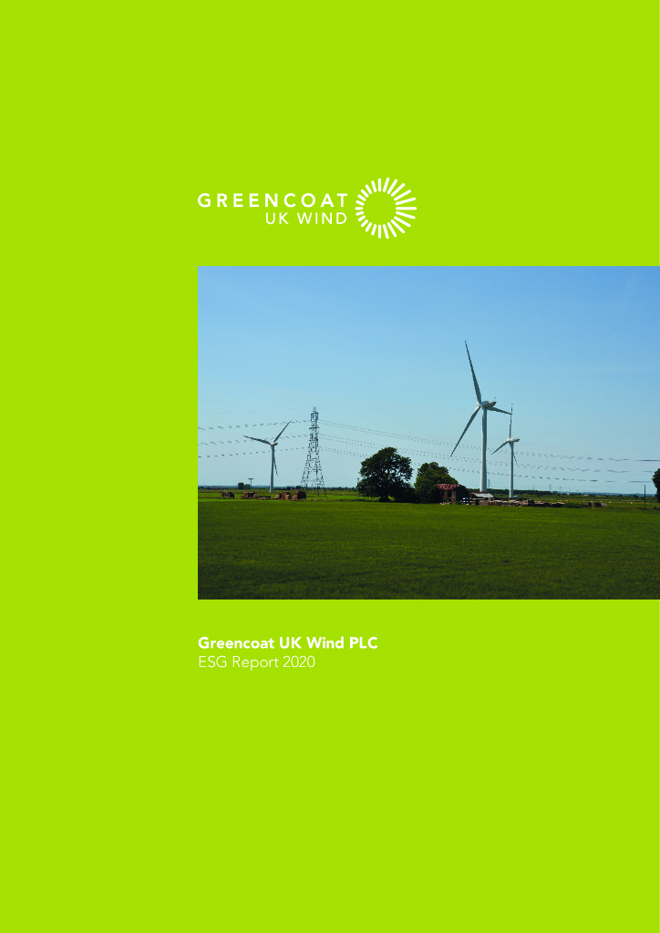 Greencoat UK Wind PLC（UKW）2020年ESG报告（英文版）