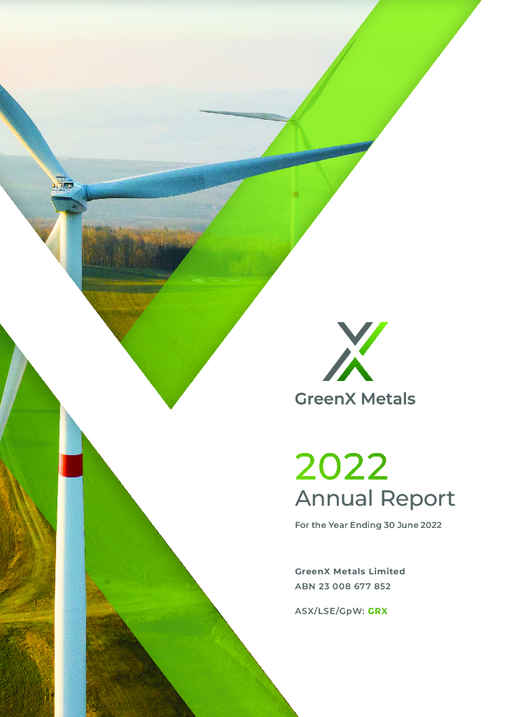 GreenX Metals Ltd（GRX）2022财年年度报告（英文版）