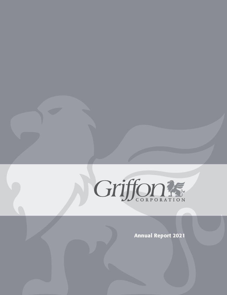 Griffon Corporation（GFF）2021财年年度报告（英文版）
