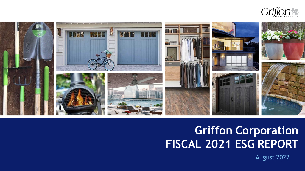 Griffon Corporation（GFF）2021年ESG报告（英文版）