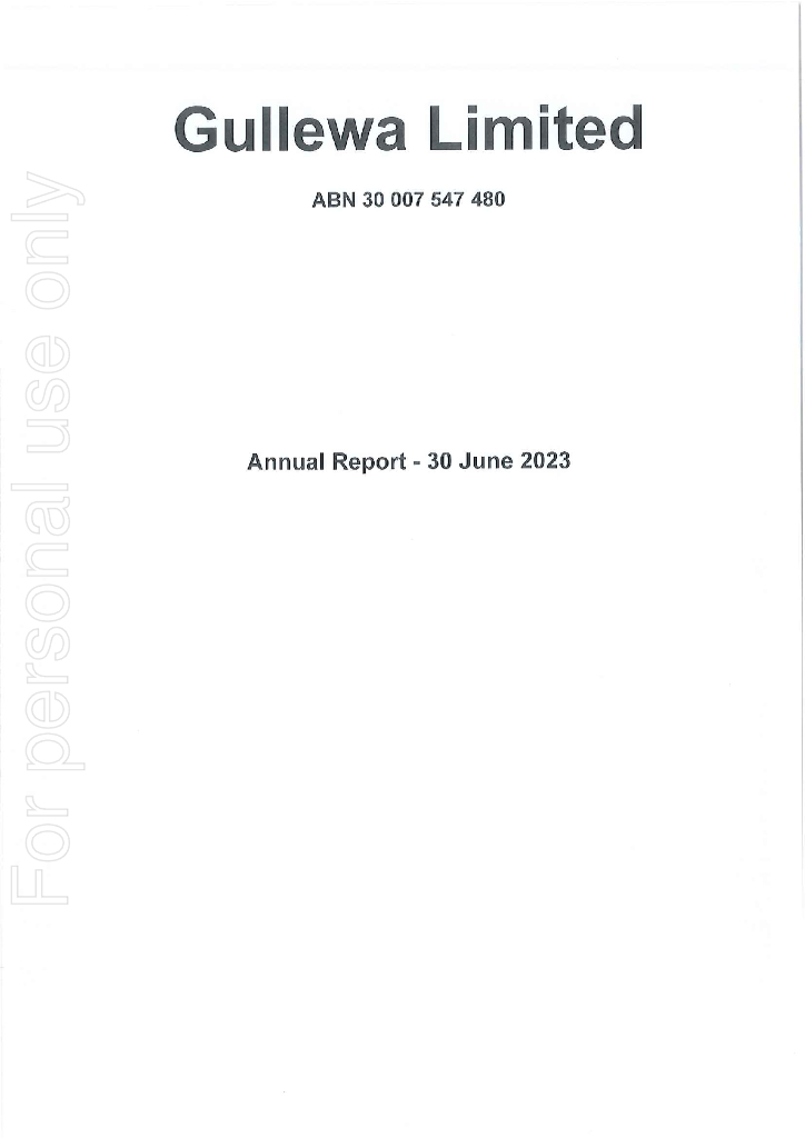 Gullewa Limited（GUL）2023财年年度报告（英文版）