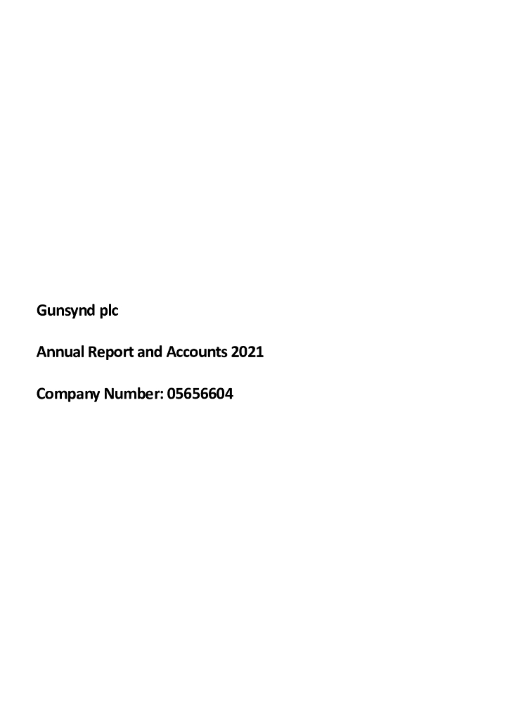 Gunsynd Plc（GUN）2021财年年度报告（英文版）