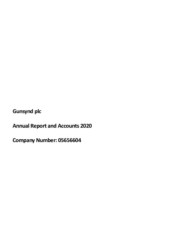 Gunsynd Plc（GUN）2020财年年度报告（英文版）