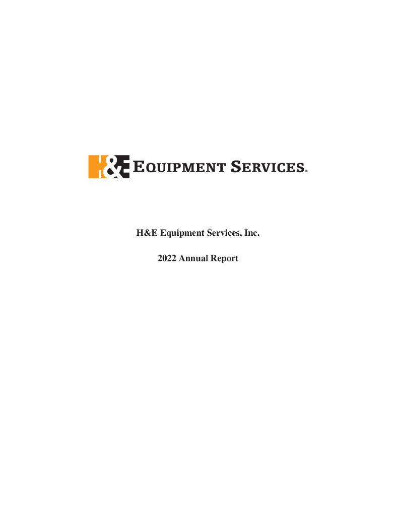 H&E Equipment Services Inc.（HEES）2022财年年度报告（英文版）