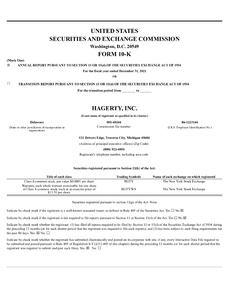 Hagerty,Inc.（HGTY）2021财年年度报告（英文版）