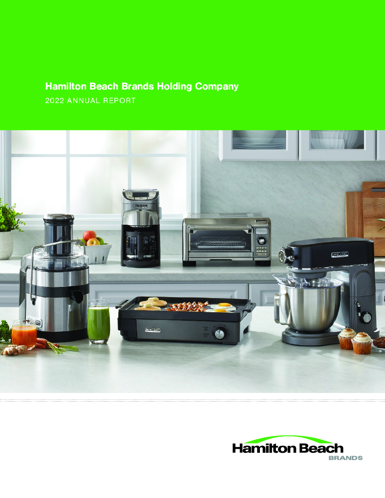 Hamilton Beach Brands Holding Company（HBB）2022财年年度报告（英文版）