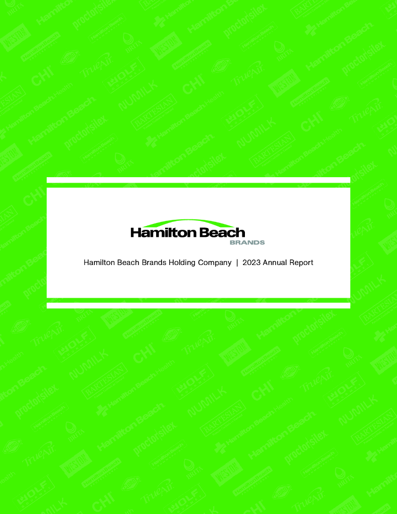 Hamilton Beach Brands Holding Company（HBB）2023财年年度报告（英文版）