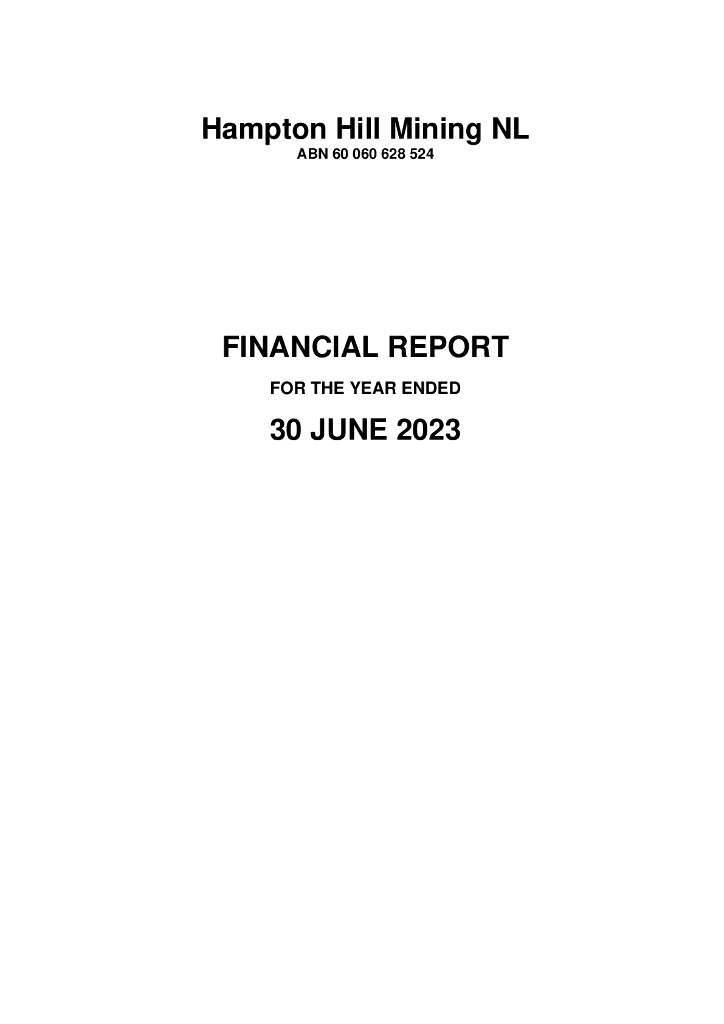 Hampton Hill Mining NL（HHM）2023财年年度报告（英文版）