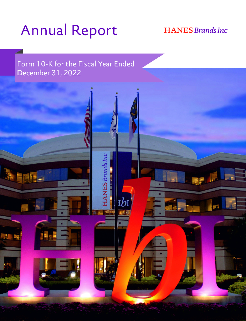 Hanesbrands Inc.（HBI）2022财年年度报告（英文版）
