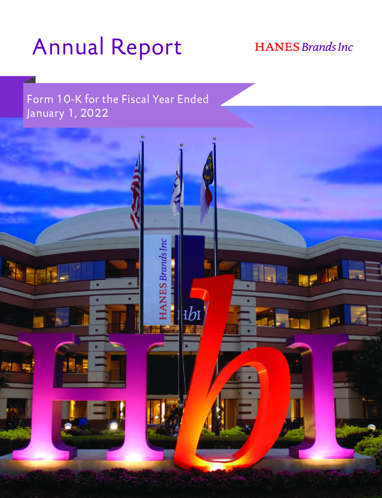Hanesbrands Inc.（HBI）2021财年年度报告（英文版）