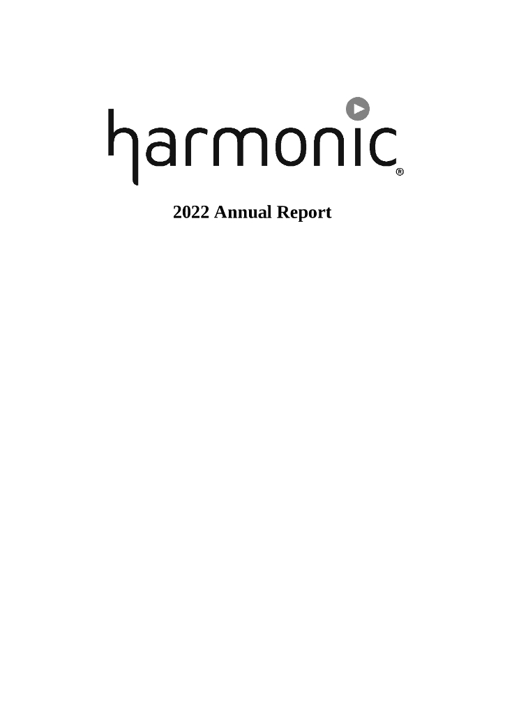 Harmonic Inc.（HLIT）2022财年年度报告（英文版）