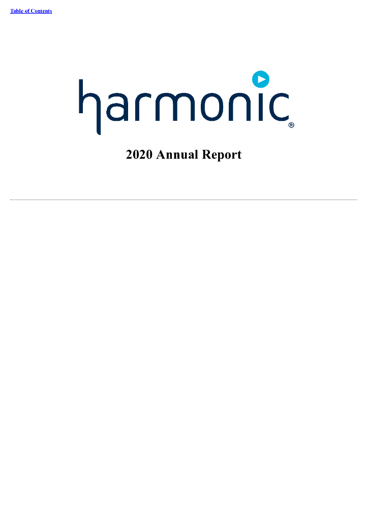 Harmonic Inc.（HLIT）2020财年年度报告（英文版）