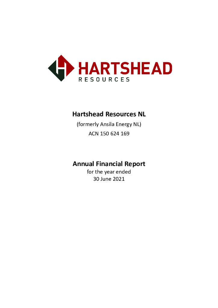 Hartshead Resources（HHR）2021财年年度报告（英文版）