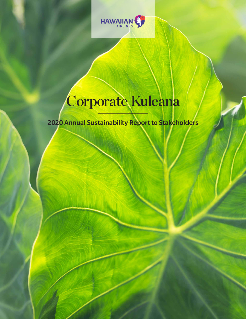 Hawaiian Holdings Inc.（HA）2020年可持续发展报告（英文版）