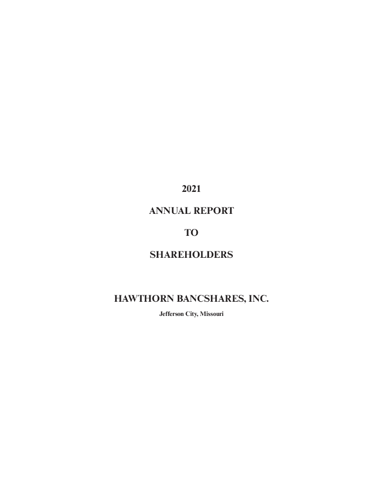 Hawthorn Bancshares,Inc.（HWBK）2021财年年度报告（英文版）