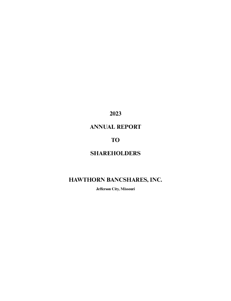 Hawthorn Bancshares,Inc.（HWBK）2023财年年度报告（英文版）
