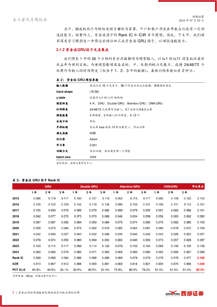 西部证券：人工智能和机器学习系列研究（1）：多模型、多数据、多跨度融合的深度学习GRU因子_第7页