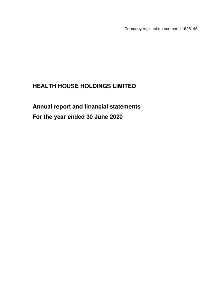 Health House International（HHI）2020财年年度报告（英文版）