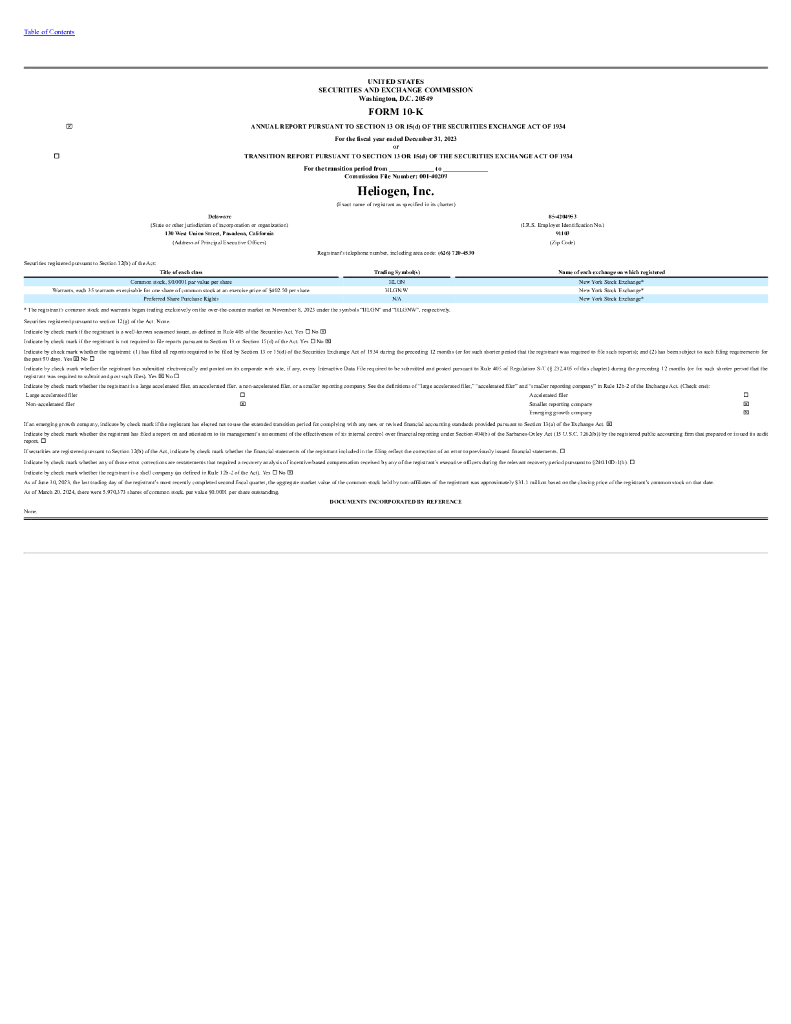 Heliogen,Inc.（HLGN）2023财年年度报告（英文版）