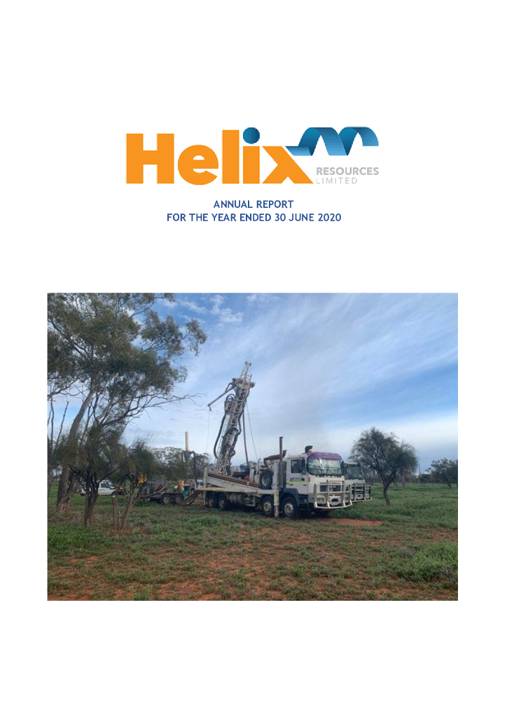 Helix Resources（HLX）2020财年年度报告（英文版）