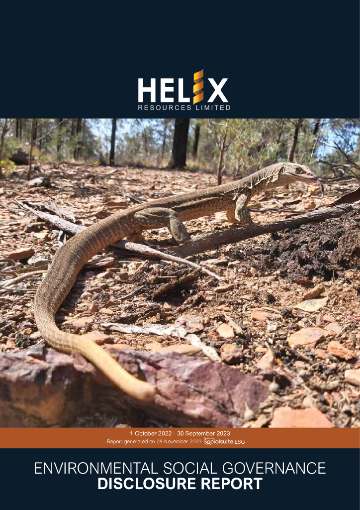 Helix Resources（HLX）2023年ESG报告（英文版）