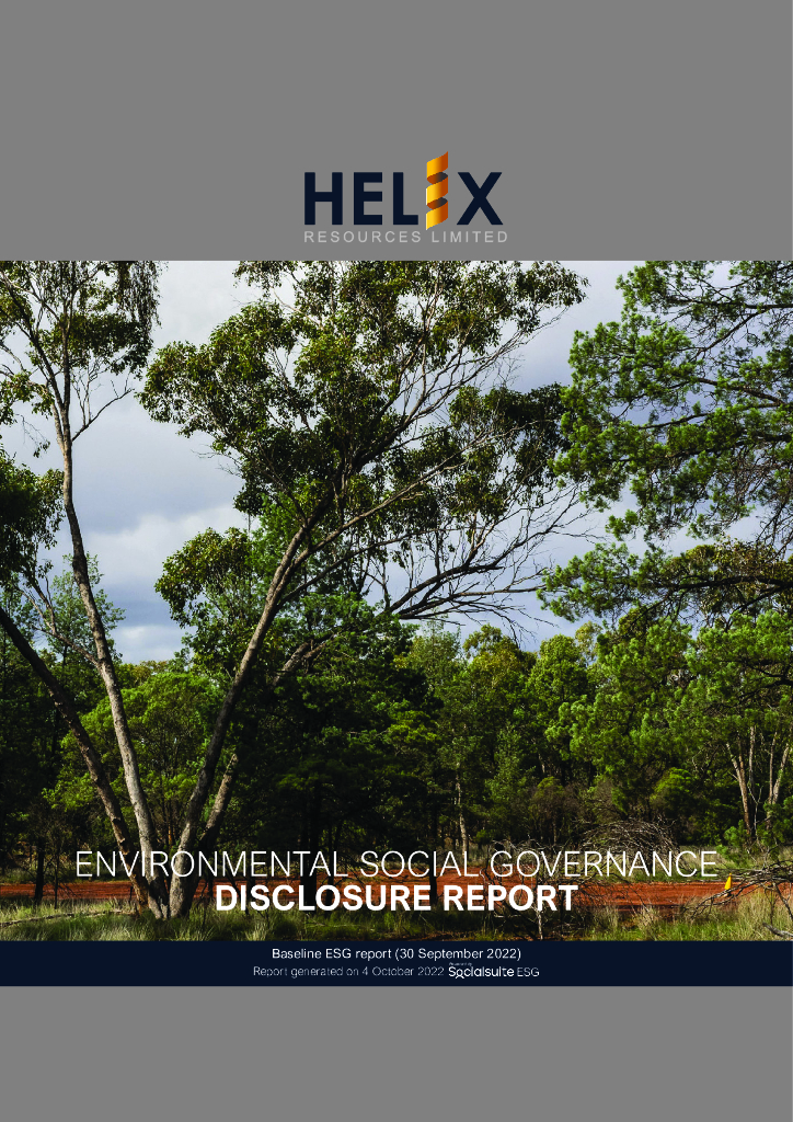 Helix Resources（HLX）2022年ESG报告（英文版）