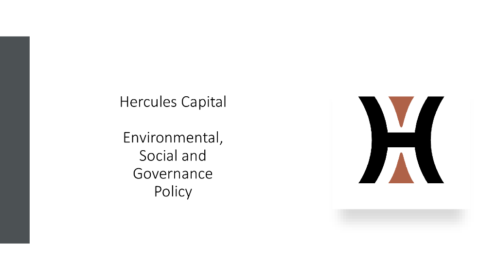 Hercules Technology Growth Capital,Inc.（HTGC）2020年ESG报告（英文版）