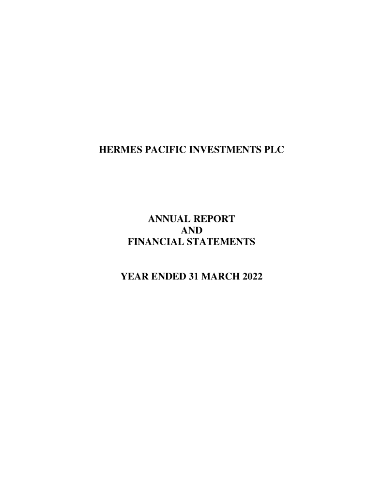 Hermes Pacific Investments plc（HPAC）2022财年年度报告（英文版）