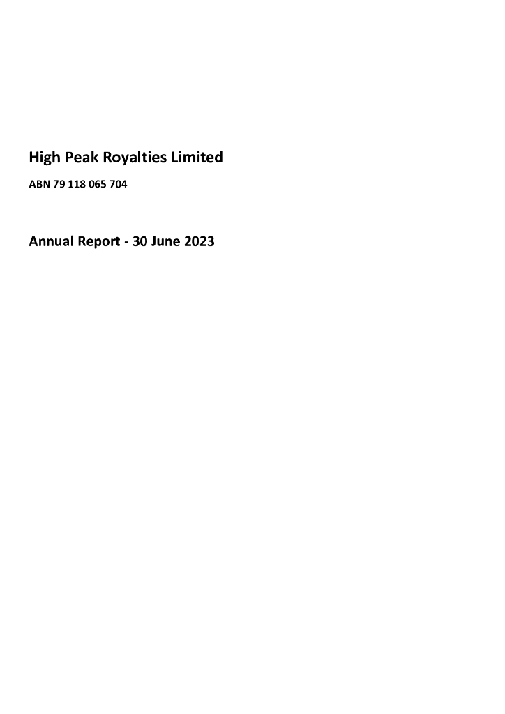 High Peak Royalties（HPR）2023财年年度报告（英文版）
