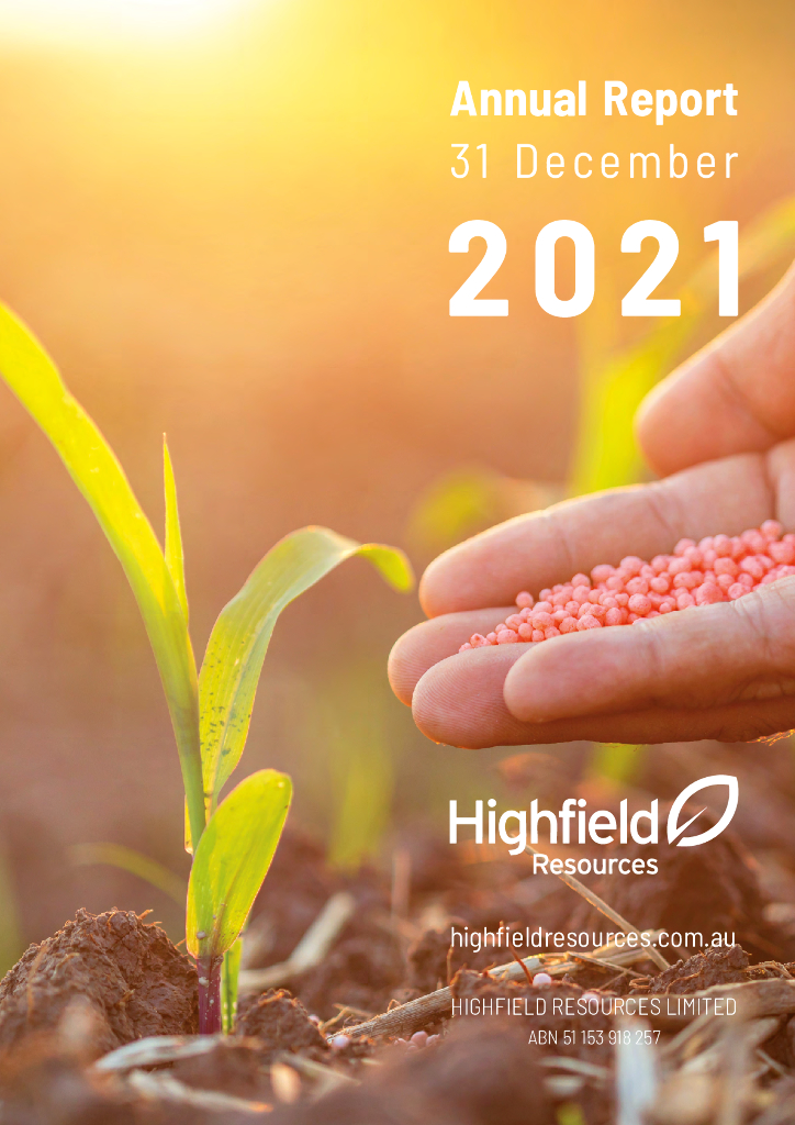 Highfield Resources Ltd（HFR）2021财年年度报告（英文版）