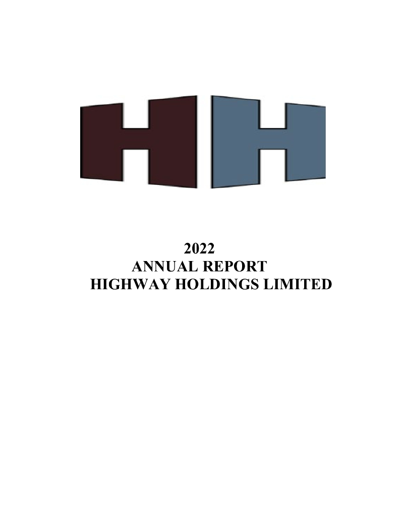 Highway Holdings Limited（HIHO）2022财年年度报告（英文版）