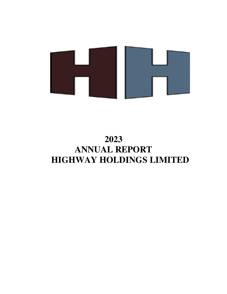 Highway Holdings Limited（HIHO）2023财年年度报告（英文版）