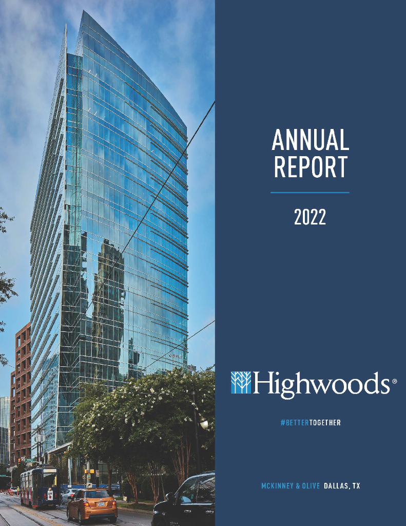 Highwoods Properties Inc（HIW）2022财年年度报告（英文版）