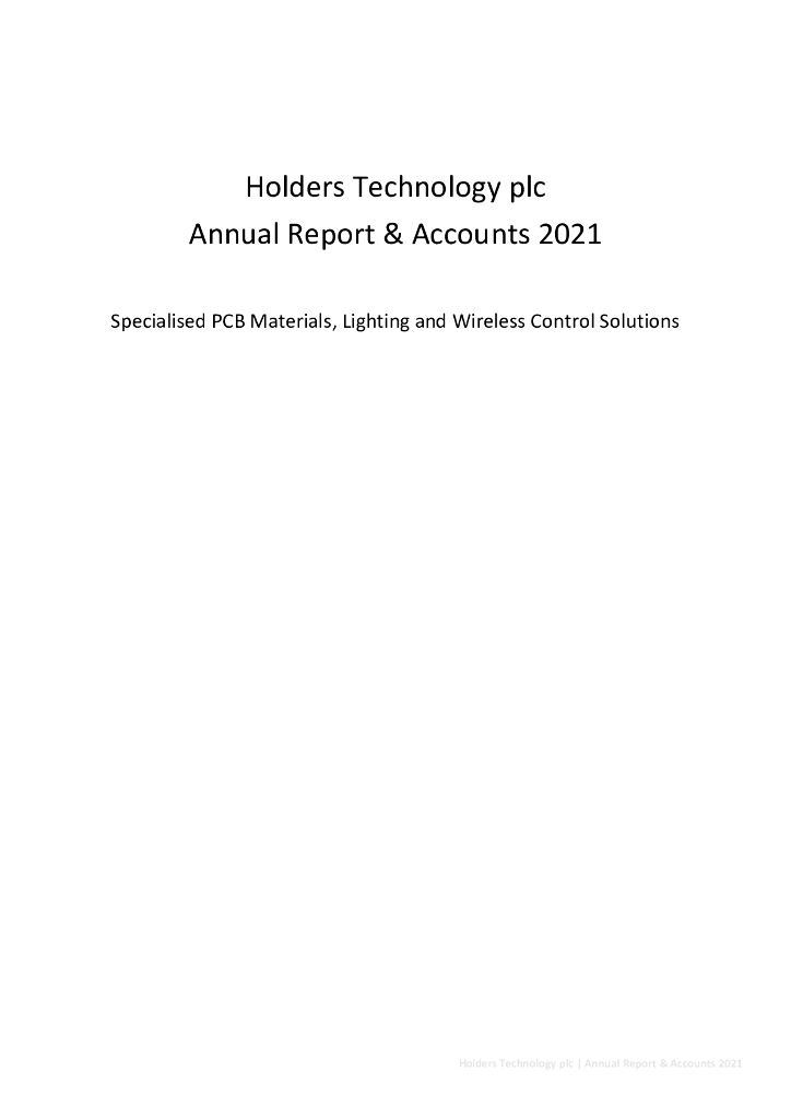Holders Technology plc（HDT）2021财年年度报告（英文版）