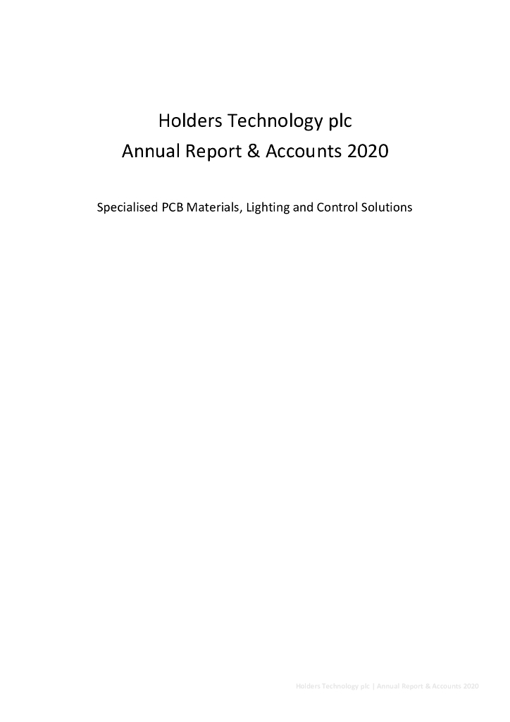 Holders Technology plc（HDT）2020财年年度报告（英文版）