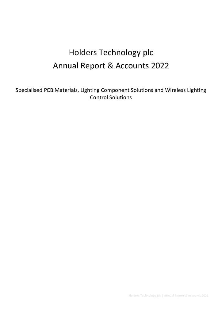 Holders Technology plc（HDT）2022财年年度报告（英文版）