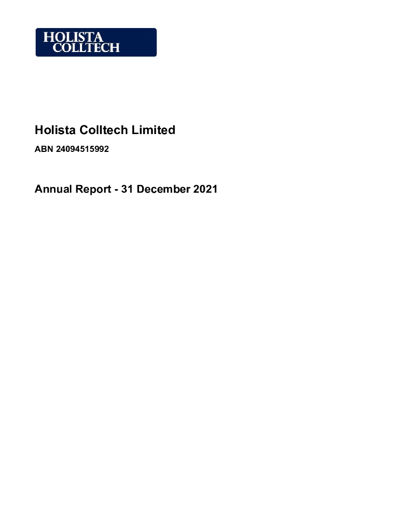 Holista Colltech（HCT）2021财年年度报告（英文版）