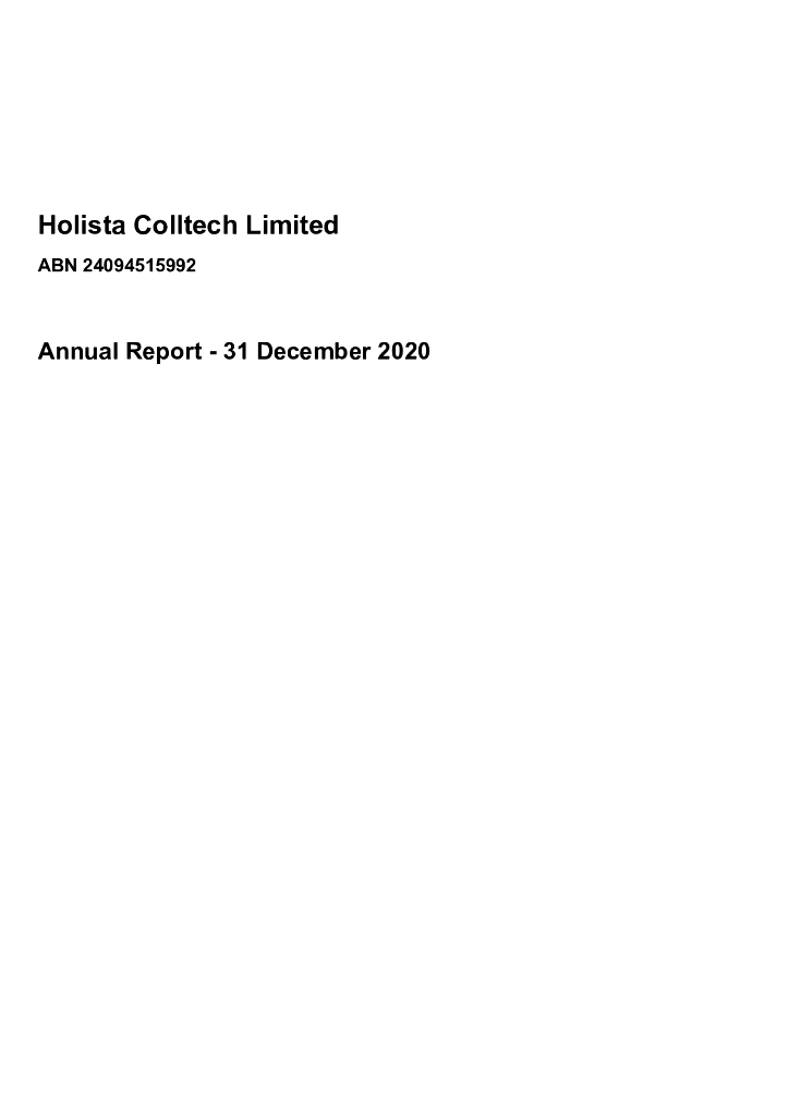 Holista Colltech（HCT）2020财年年度报告（英文版）