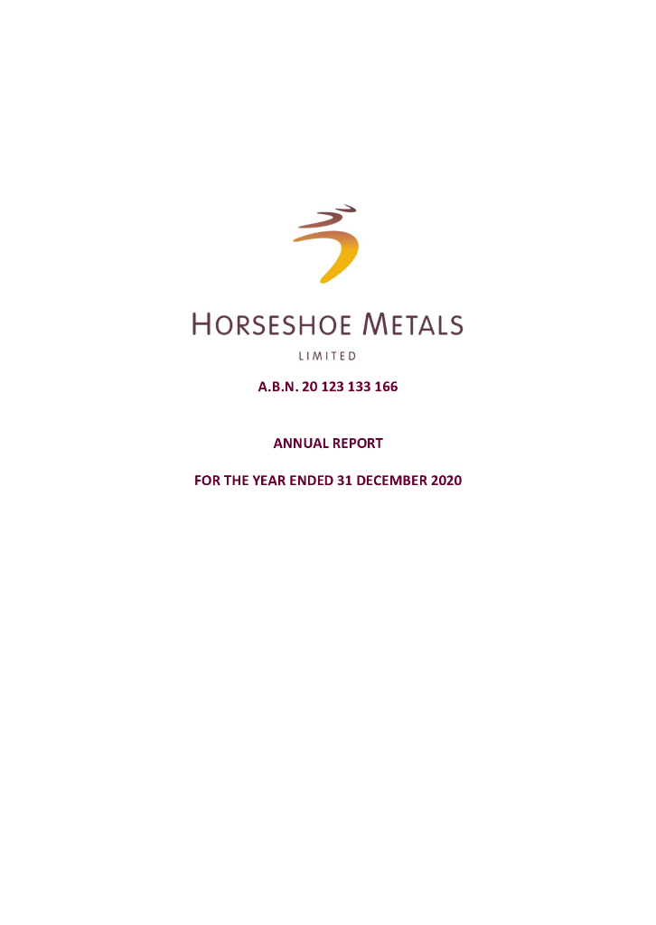Horseshoe Metals Limited（HOR）2020财年年度报告（英文版）