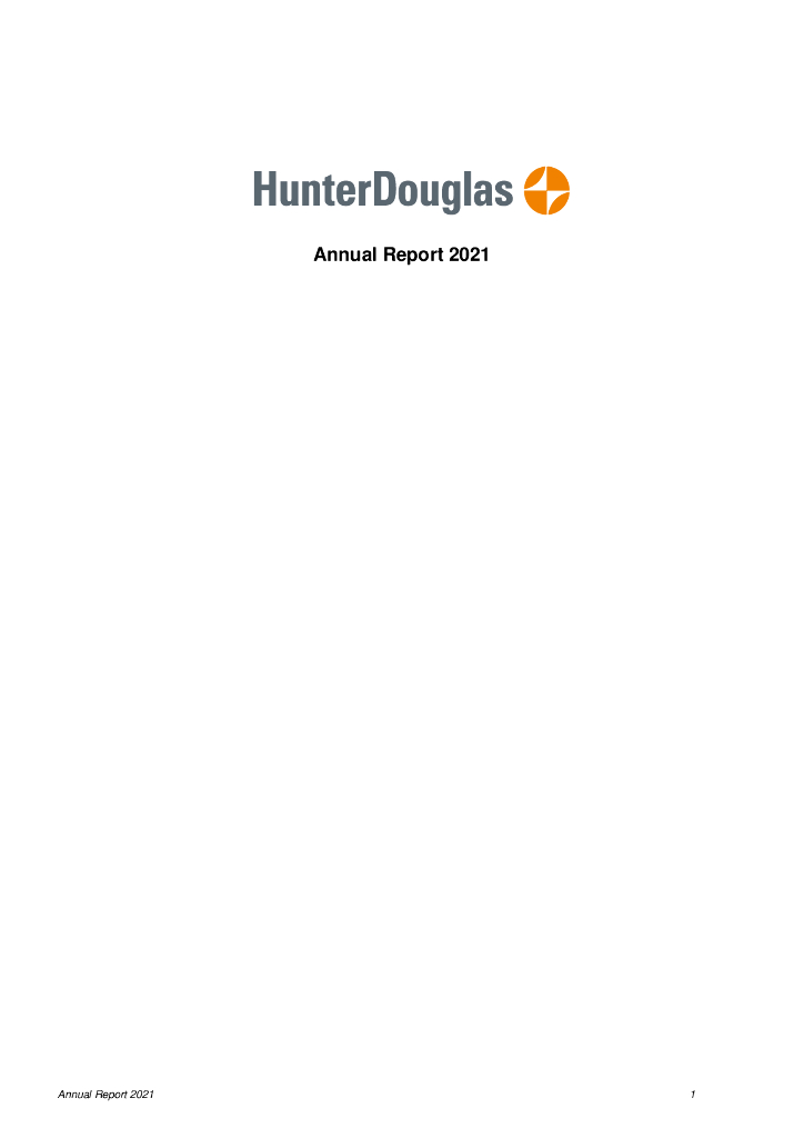 Hunter Douglas NV 2021财年年度报告（英文版）