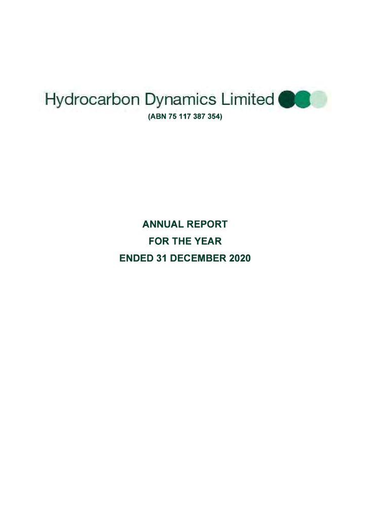Hydrocarbon Dynamics（HCD）2020财年年度报告（英文版）