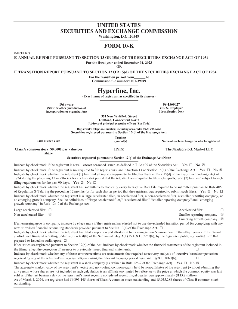 Hyperfine,Inc.（HYPR）2023财年年度报告（英文版）