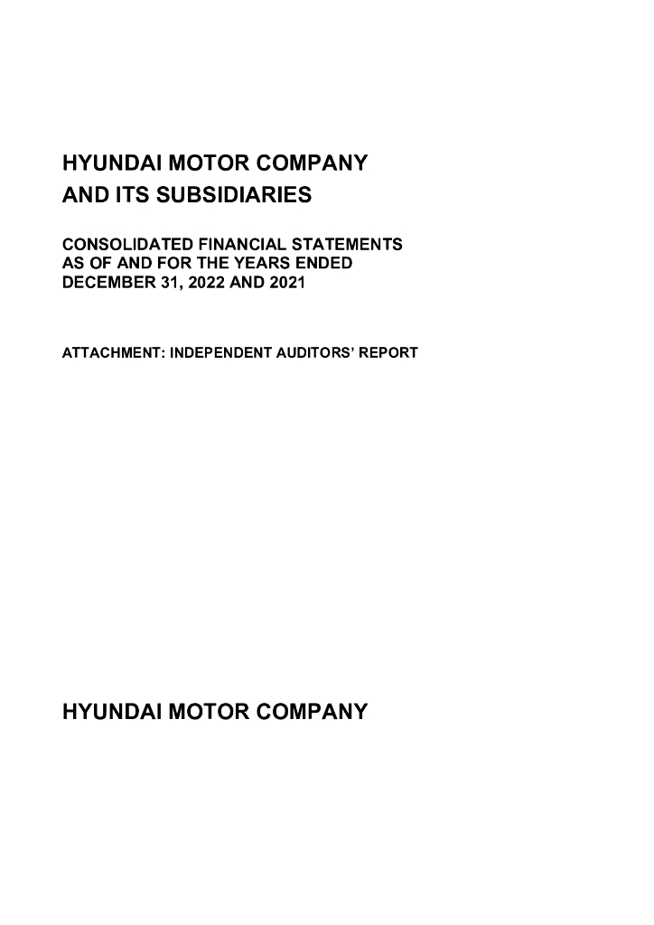 Hyundai Motor Company（HYMTF）2022财年年度报告（英文版）