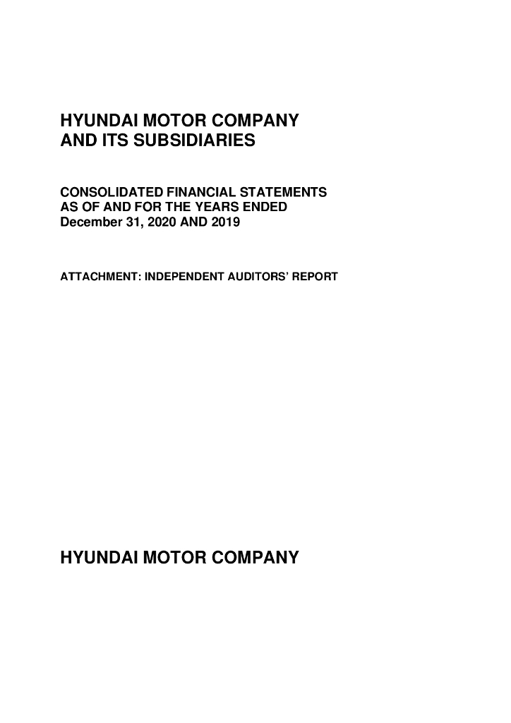 Hyundai Motor Company（HYMTF）2020财年年度报告（英文版）