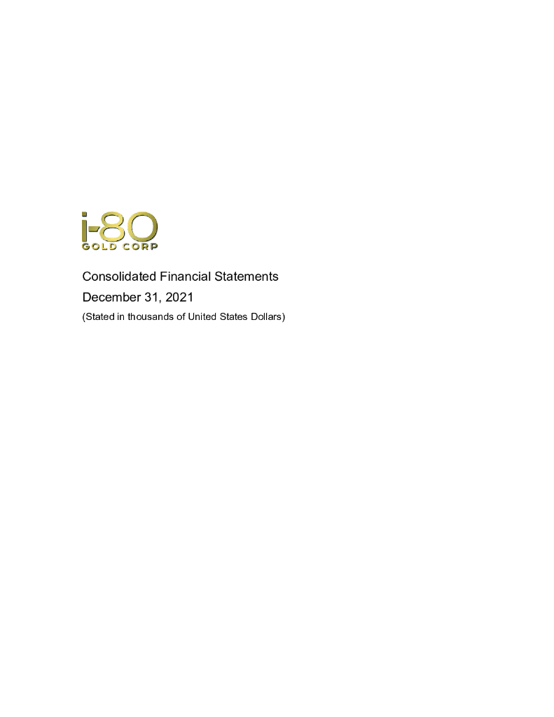 i-80 Gold Corp（IAUX）2021财年年度报告（英文版）