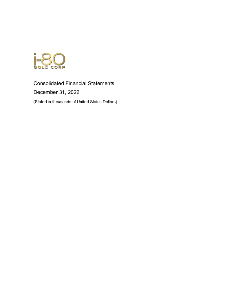 i-80 Gold Corp（IAUX）2022财年年度报告（英文版）