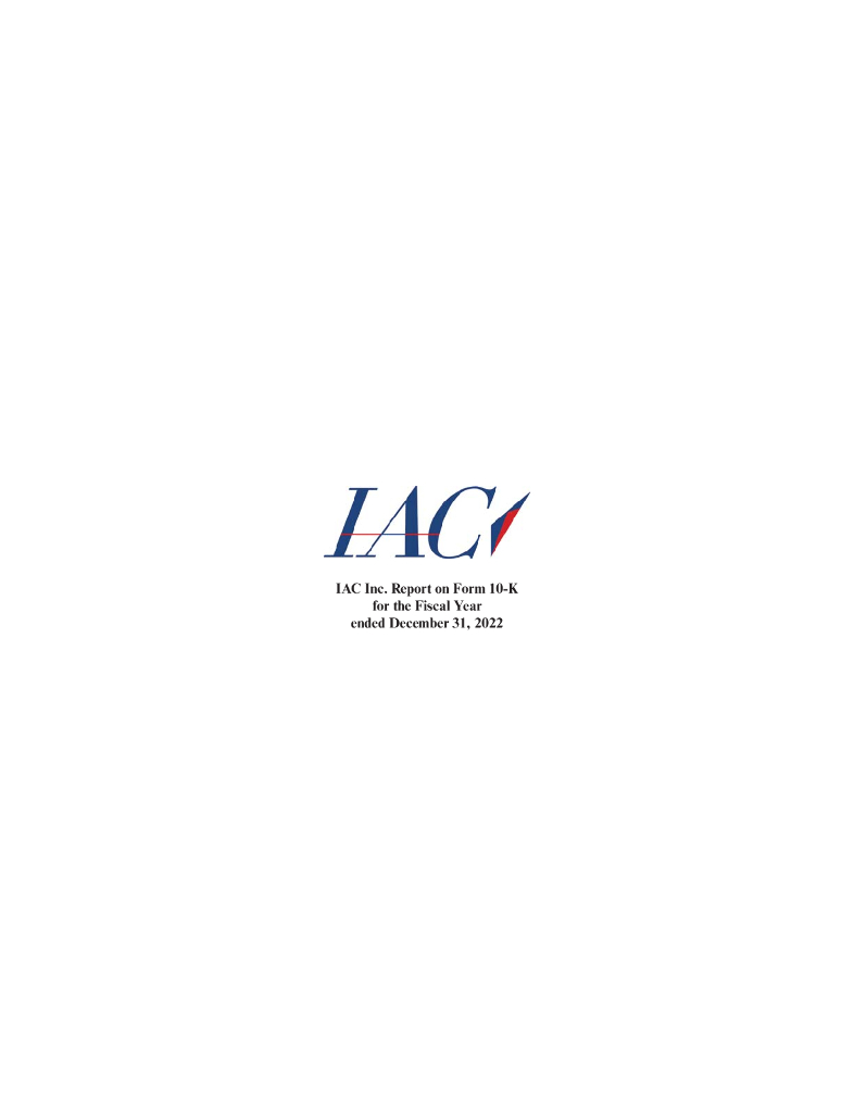 IAC/InterActiveCorp（IAC）2022财年年度报告（英文版）