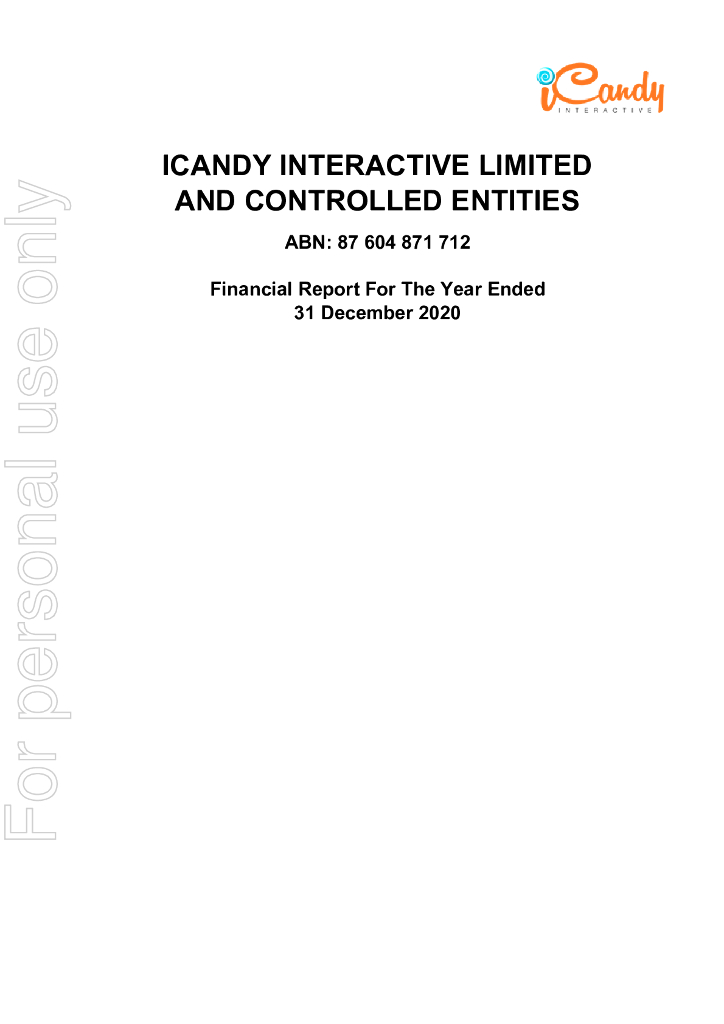 iCandy Interactive Limited（ICI）2020财年年度报告（英文版）